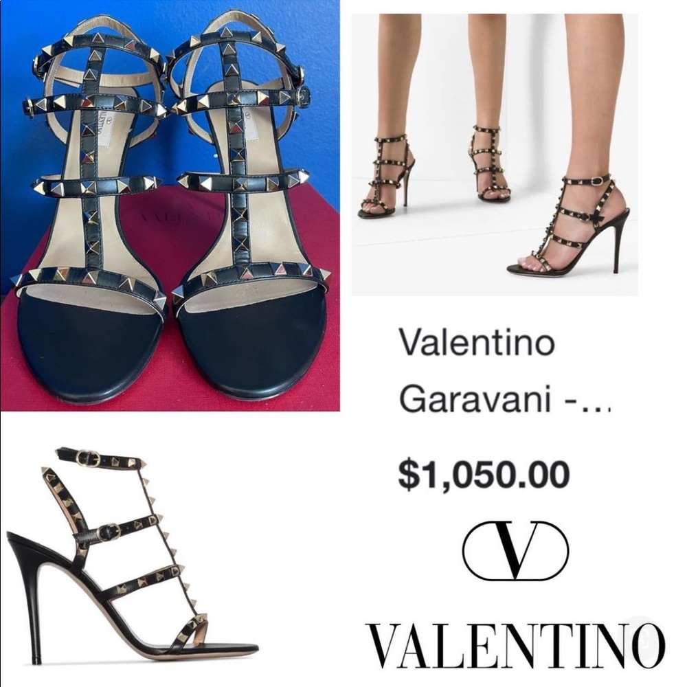 Valentino Black Rockstud 110 Gladiator Sandal 40 NEW